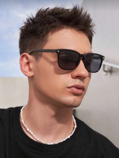 1pc Men Personalized Cool Korean Style Fashion Glasses For Driving Camping Fishing Beach Party Street-Photography Decoration Halloween For Summer Beach Vacation, Outdoor, Travel