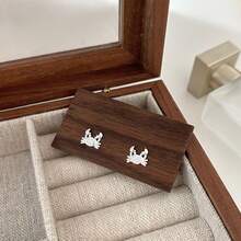 1 Đôi bông tai nữ thiết kế hình cua đính đá Zirconia, bông tai nhỏ nhắn, tinh tế. - Bạc - Xem 5