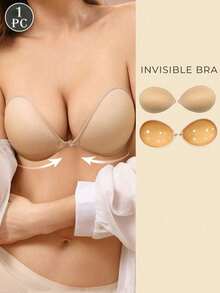 1 Pair Women Invisible Strapless Self-Adhesive Push-Up Bra, Reusable, Suitable For Wedding Dress, Strapless And Backless Dresses, Cute Bra - Multicolor - View 27