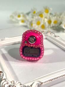 Máy đếm số bằng nhẫn đính đá kỹ thuật số mới, máy đếm bấm tay tiện lợi giúp giảm căng thẳng, thích hợp cho kinh doanh, cầu nguyện, lễ hội và làm quà tặng. - Nhiều màu - Xem 4