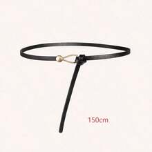 Cinturón minimalista anudado para mujer | Cinturón de cuero sintético ajustable y delgado, adecuado para vestidos, jeans y blazers - Nudo de cuerda - Ver 12