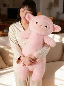 1 chiếc gối ôm hình cừu nhồi bông dễ thương, gối ôm hình cừu mềm mại dành cho bé gái, quà tặng sinh nhật, bạn đồng hành khi ngủ. - Nhiều màu - Xem 5