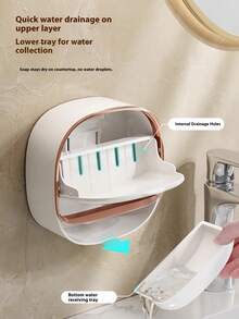 Khay đựng xà phòng treo tường cao cấp, giá đựng xà phòng chống thấm nước, hộp đựng đồ dùng phòng tắm. - Nhiều màu - Xem 8