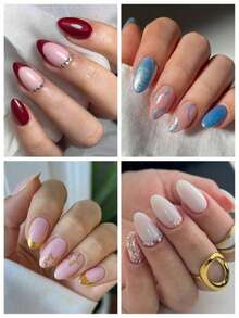 240片短杏仁形透明假指甲按压式美甲用品 - 查看 3
