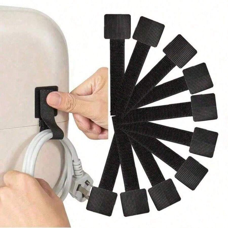 10 chiếc kẹp giữ dây cáp, kẹp cố định dây, kẹp móc dán mặt sau để quản lý dây điện. - Hình chữ T - Xem 1