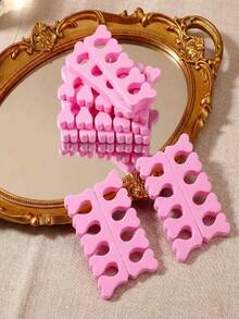 100pcs Pink Foam Toe Separators - Suitable For Manicure, Pedicure And Nail Art, Odorless Nail Polish Accessories, Comfortable Foam Finger Separators, Soft Foam Toe Separators, Nail Art Tools. Applicable For Both Hands And Feet - Multicolor - View 11