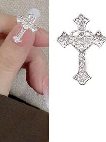 10pcs 3D Alloy Metal Rhinestone Nail Art Decorations, Charm Rhinestone Nail Accessories Nails - Multicolor - View 4