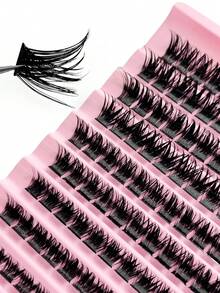 Rikuaild 120 szt. rzęs w kępkach, rzęsy DIY, grube, puszyste i miękkie, efektowne rzęsy, odpowiednie do codziennego noszenia - D - Zobacz 6