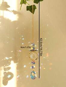1件星月金色水晶风铃吊坠,饰以彩虹水晶珠,日月新月吊坠,波西米亚风格神秘家居装饰,适用于客厅、卧室、瑜伽空间、冥想台,装饰有助于能量疗愈和带来正能量。 - 款式F - 查看 15