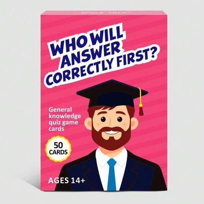  SMILE TALK Trivia Challenge Card Game, Party Entertainment Board Game, Cool Toys, Great For Multiplayer, Includes 150 Fun Knowledge Quiz Questions And Life Facts Covering A Wide Range Of Topics, Family After-Dinner Interaction, Halloween/Christmas/Thanksgiving Gift, Perfect For Family And Friends Party Night