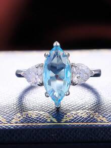 1 Stück Luxus-Kubikzirkonia-Ring für Frauen für Hochzeit, Verlobung, Jahrestag, Party-Schmuck, Valentinstag Geschenk - 1# - Übersicht 3