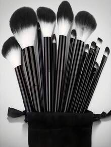 13pcs Makeup Brush Set, Eye Shadow, Blush Professional Brushes, Makeup Brush Set, Makeup Brush Set, Makeup Brush Set, Complete Makeup Set, Makeup Brush Set, Complete Makeup Set, Makeup Brush Set, Makeup Brush Set, Makeup Gift Set - Black - View 1