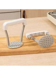 2 piezas Prensador manual de patatas, herramienta de prensado de alimentos para hacer puré, para uso doméstico, prensador de camote - Multicolor - Ver 9