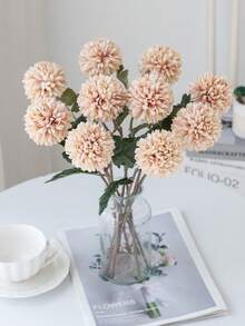 1pc Artificial Chrysanthemum Ball, Embroidered Chrysanthemum Ball, Wedding Decor, Home Vase Decor, Restaurant/Living Room/Bedroom Floral Decor, Bridal Bouquet, Wrist Corsage, Boutonniere Material, Birthday Party Decor, New Year/Valentine's Day Gift, DIY Wreath - Pink - View 5