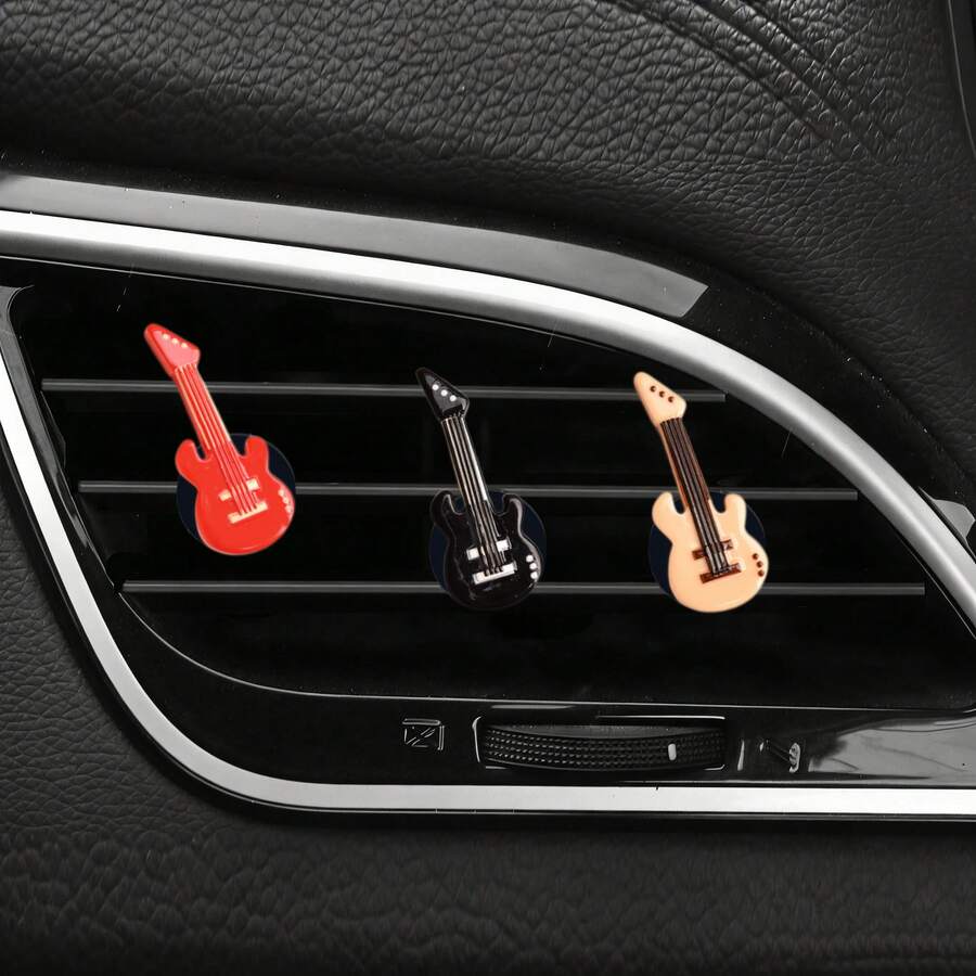 3 chiếc kẹp trang trí cửa gió điều hòa ô tô hình đàn guitar mini nhiều màu sắc, quà tặng ngày lễ cho cả nam và nữ, thời trang và độc đáo | Kẹp cửa gió điều hòa nhẹ, nhiều màu sắc, không mùi - Chỉ dùng để trang trí - đàn ghi-ta - Xem 1