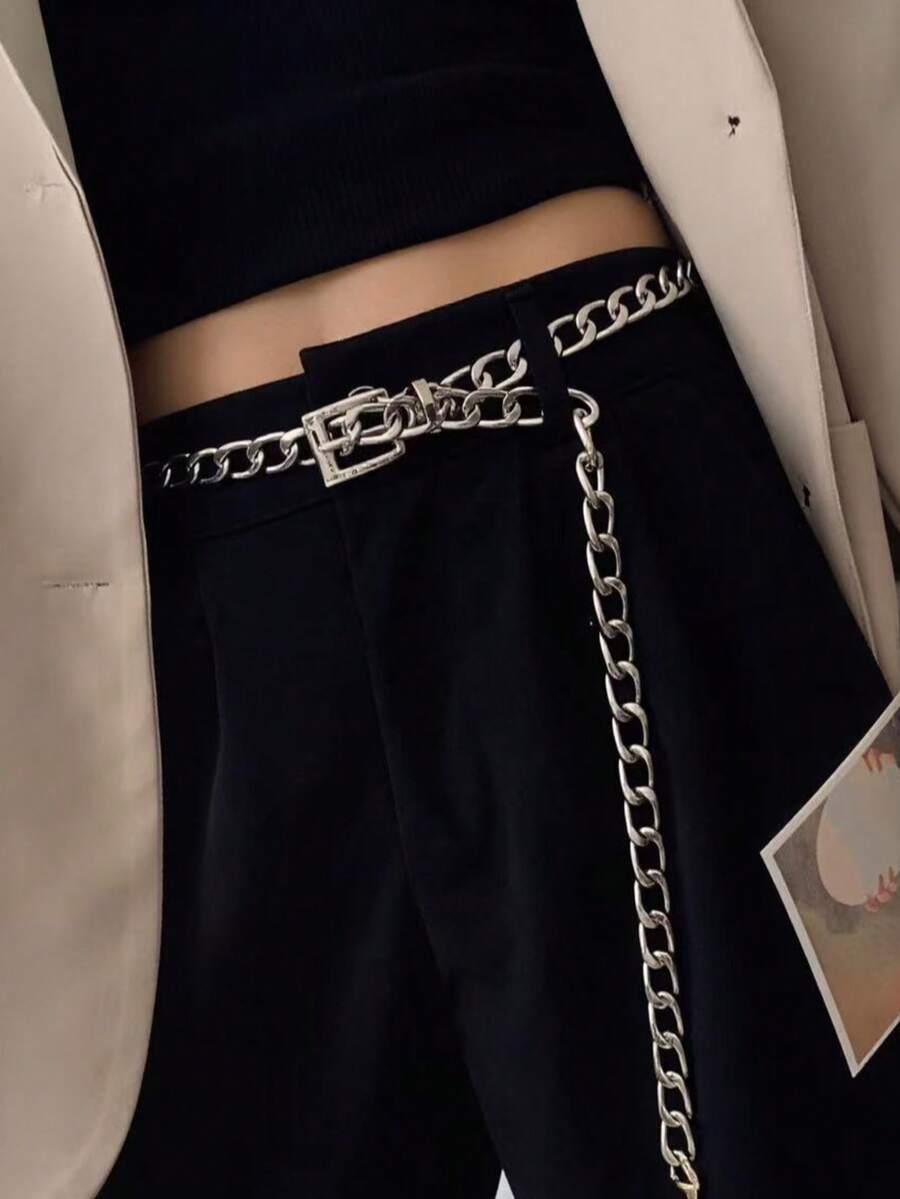 1条银色女士腰链，适合日常佩戴 - 銀色 - 查看 1