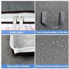 1/2/3/6/10pcs Capacity Clothing & Quilt Storage Bag With Transparent Window, Non-Woven Fabric Wardrobe Dust-Proof Foldable Storage Bag, Necessary For Home & Dorm, Christmas Storage Basket, Gift Basket, Storage Box, Large Storage Box, Cute Gift Basket, Felt Creative Desktop Storage Box - Grey - View 9