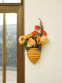 Hand-Painted Ceramic Honeycomb Vase, Bee-Themed Decorative Vase, Rustic Style Honeycomb Decor, Natural Ceramic, Gift For Bee Enthusiasts - Multiple Styles - View 5