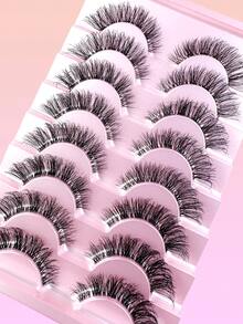 8 Cặp mi giả mềm mại chất lượng cao, mi giả tự nhiên 8D mềm mại, trong suốt, dài 10-20mm, giúp mi dài hơn, kiểu uốn D-Curl, tự làm mi giả. - màu đen - Xem 6