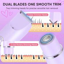 1pc USB Rechargeable Women's Intimate Hair Trimmer, Electric 2-In-1 Shaver & Epilator - View 8