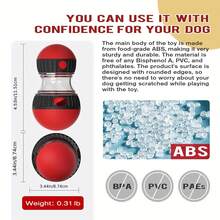 Interactive Dog Treat Dispenser Toy, Large Rolling Food Leakage Ball, Durable Chew Teeth Health Ball, Slow Feeder Puzzle Pet Toy For All Breeds, Slow Feeding Training Toy, Pet Food Puzzle Toy - Multicolor - View 2