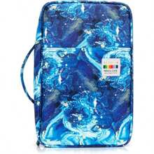 YOUSHARES Estuche para lapices 300 ranuras Estuche de tela Oxford con cierre guarda 300 lapices de colores o 200 boligrafos de gel para lapices Prismacolor y boligrafos de gel Azul Quicksand - Arenas movedizas Azul - Ver 2