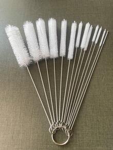 10 piezas Juego de cepillos de limpieza multifuncionales - Cepillo para tazas y pajitas, cepillo de mango largo, cepillo pequeño, cepillo para limpiar vidrios, cepillo para tubos de ensayo, cepillo para pajitas largas, cepillo para botellas pequeñas, cepillo para pajitas, cepillo para tuberías, adecuado para limpiar teteras y rincones de difícil acceso - Multicolor - Ver 7