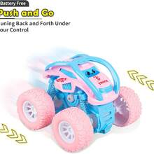4Pcs Monster Truck Stunt Car Toys, Flipping Rotating Inertia Pull Back Car, Summer Outdoor Backyard Beach Camping Play Toy, Classic Off Road Vehicle Car Toys, Birthday Holiday Gift For 2 3 4 5 6 Years Old Boys Girls Toddlers - 彩色 - 查看 6