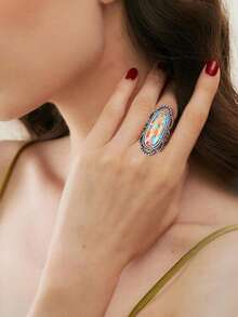 1 Peça Anel da Moda, Adequado para Mulheres Usarem em Ocasiões como Casamento, Noivado, Aniversário, Festa, Dia dos Namorados - 1# - Visão 6