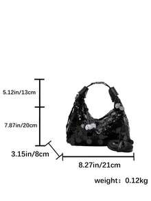 1 pezzo Borsetta mini retrò con glitter. Questa borsa a tracolla multifunzionale presenta uno stile di design europeo e americano, può essere utilizzata come borsa a spalla o borsa a tracolla, adatta a varie occasioni, attività all'aperto, tempo libero, pendolarismo per il lavoro, ecc. È un regalo molto adatto per i teenager. - Multicolore - Visualizzare 9