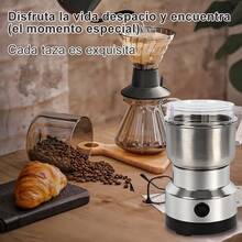 Molino Pulverizador Electrico De Cafe Hierbas Especias - Plateado - Ver 6