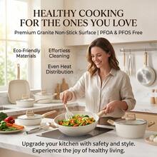 Induction Cookware Set, Non-Stick Pots And Pans Set, Including Frying Pan, Saucepan And Baking Tray, Marble Coated Aluminum Alloy Cookware Set For Home Use, Suitable For All Stoves - View 5