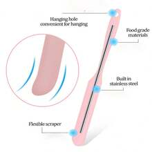 Dụng cụ vét bằng silicon, dụng cụ vét bếp bằng silicon chịu nhiệt, dụng cụ vét kem bánh, thiết kế liền mạch, thích hợp cho việc làm bánh và nấu nướng. - Nhiều màu - Xem 2