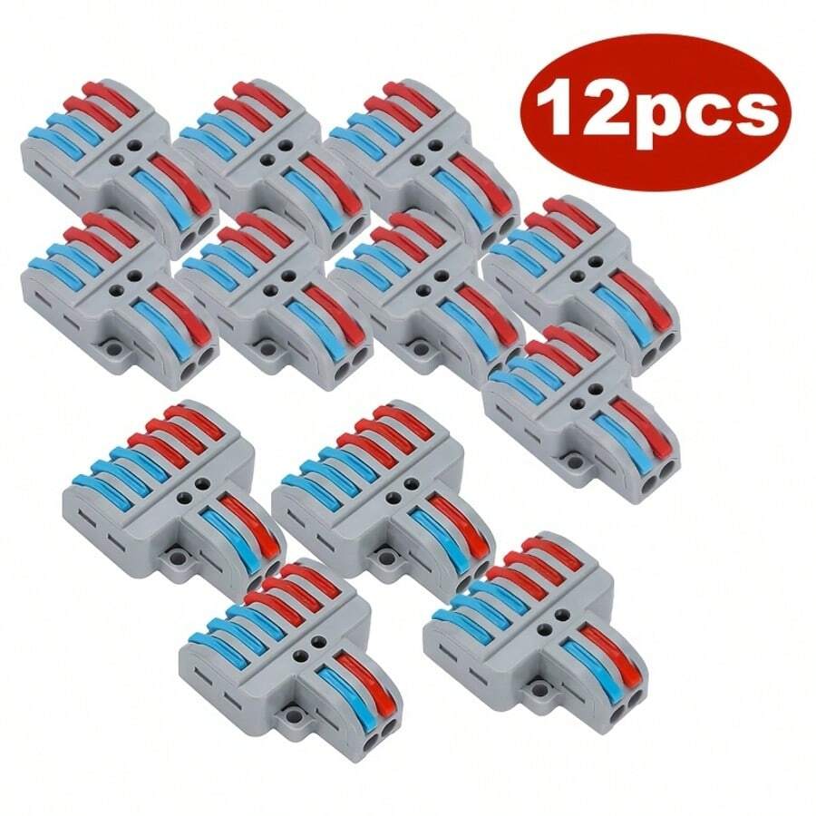 CKGO 12件套拉杆线连接器套装，2进4出+2进6出快速接线端子 - A - 查看 1