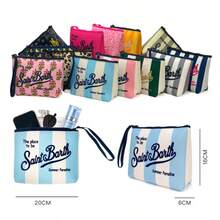 Integrated Makeup Travel Bag, Striped Portable Makeup Bag, Makeup Case, Handbag, Makeup Clutch, Waterproof Travel Bag, Zippered Travel Organizer, Makeup Case - 16 - Xem 4