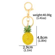 1 chiếc móc khóa/phụ kiện trang trí túi xách hình trái cây giả đính đá lấp lánh dễ thương: dứa, dâu tây, thanh long, vải. - Nhiều màu - Xem 14