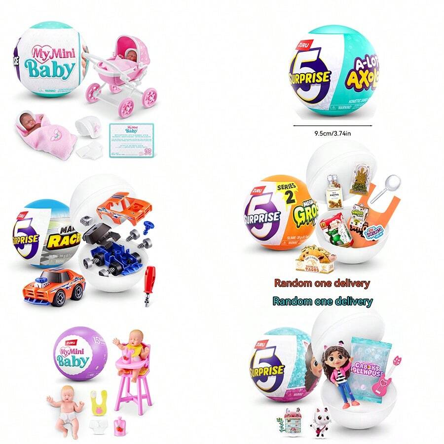 Juguetes sorpresa en caja ciega ZURU - Selección aleatoria | 5ta generación de sorpresas: Mis mini bebés, mini cochecitos, coches, fiesta de snacks - Regalos coleccionables para niños - Multicolor - Ver 1