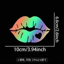 1 pieza Pegatina impermeable con diseño de labios en forma de corazón para motocicleta | Vinilo decorativo, apto para decorar ventanas de coche, parachoques, depósito de combustible, parabrisas - Acabado mate, autoadhesivo, pegatina precortada - 1 pieza - Ver 3