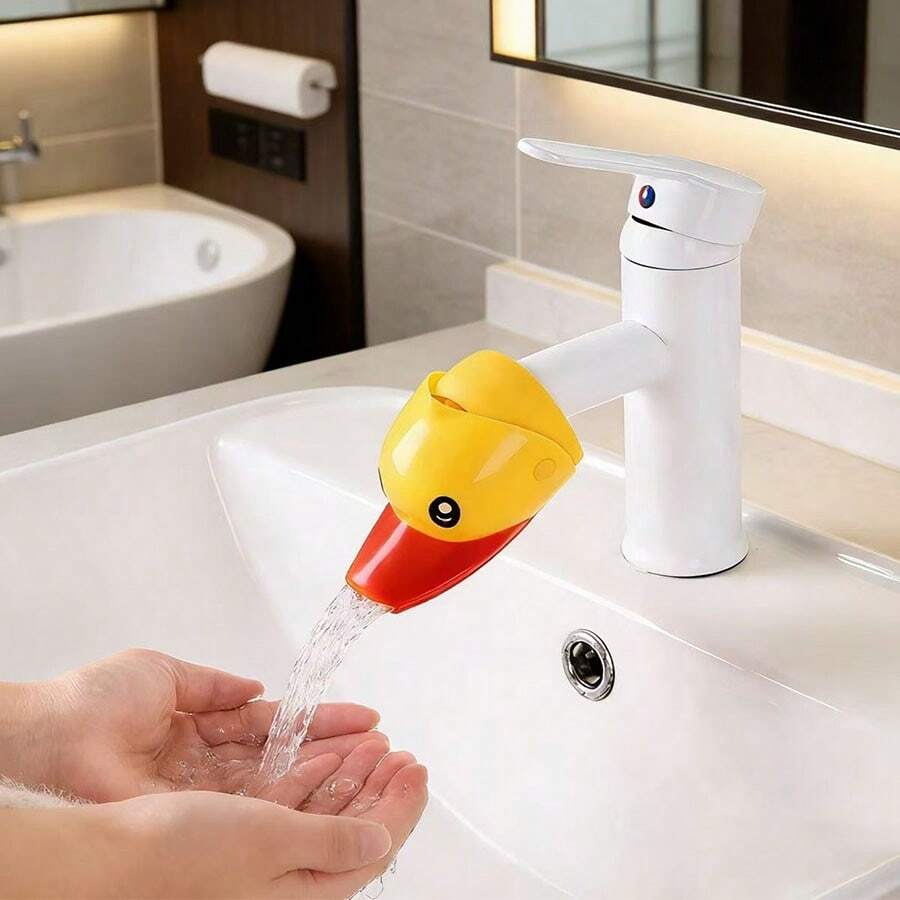Cute Duck Shaped Faucet Extender Sink Faucet Extension Kit, Splash-Proof Durable Water-Saving Adapter, Easily Wash Face, Eyes, Brush Teeth, And Wash Hair, Hands-Free Operation, Multifunctional Practical Tool For Kitchen And Bathroom. - Faucet Extender - View 1