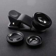 三合一全新手机外置镜头，包含180°鱼眼镜头、0.65倍广角镜头和10倍微距镜头，小巧易安装，提升手机摄影体验，适用于风景、微距和创意拍摄。 - 手機輔助攝影鏡頭 - 查看 10