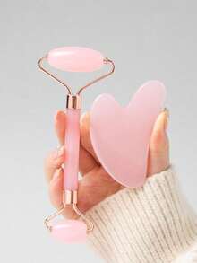 Bộ 2 dụng cụ massage mặt Gua Sha: 1 con lăn massage hai đầu, 1 tấm Gua Sha hình trái tim, massage mặt giúp giảm sưng tấy, làm dịu và mịn da, mang lại làn da rạng rỡ, vật dụng trang trí nhà cửa, đồ dùng thiết yếu trong gia đình, quà tặng cho phái nữ, quà tặng Ngày của Mẹ. - Nhiều kiểu dáng - Xem 6
