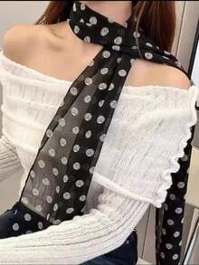 1条韩式时尚波点百搭围巾 - 彩色 - 查看 7