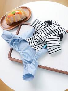 PETCIRCLE 1件宠物衣服，狗狗服装，春夏新款轻薄连体衣，适合小型犬 - 星蓝色 - 藍色 - 查看 8