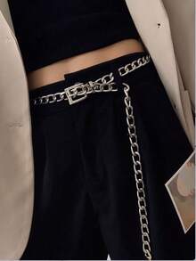 1 Silver Women's Waist Chain - Silver - View 2