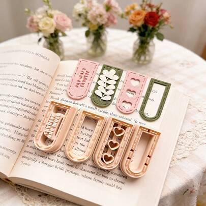 Stitching Bookmark Clay Knife & Polymer Clay Molds - Plastic DIY Crafting Tool With Stitched Edges For Handmade Bookmarks, Earrings, Bookmarks Embossing & Cutting - Jewelry Making Tool For Polymer Clay Artists, DIY Bookmaking Supplies