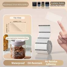 Niimbot 透明标签贴纸，适用于便携式热敏打印机标签，官方正品，兼容 B1/B21 打印机 - 無色 - 查看 6