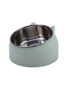 宠物猫狗高脚食物水碗，不锈钢斜面猫碗带支架，防呕吐猫碗，适用于猫、幼猫、小型犬 - 100ml - 查看 7