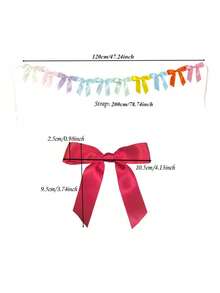 1pc Soft Color Bow Decor Garland, Pre-Strung Ribbon Bow Ornament Suitable For Home Decor, Birthday, Wedding, Bridal Party - Bow Banner - View 3