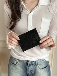 1pc Leopard Print PU Leather Compact Bifold Wallet, Suitable For Women Daily Use And Gift - Multicolor - View 4