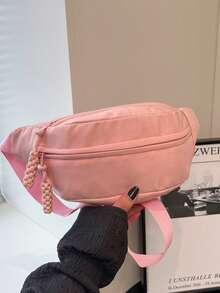 1个纯色尼龙腰包，休闲斜挎腰包，轻便臀包，简约单肩包，配有可调节肩带，适合男孩/女孩/青少年/学生/年轻人，可用于旅行/健身/跑步/日常穿搭 - 彩色 - 查看 19